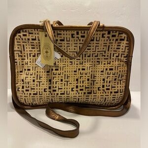 En Shalla Golden Metallic Velvet Handbag Crossbody Purse Shoulder Bag